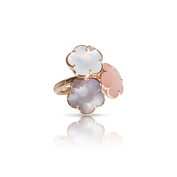Ring in 18k Rose Gold with Moon gems and Diamonds.