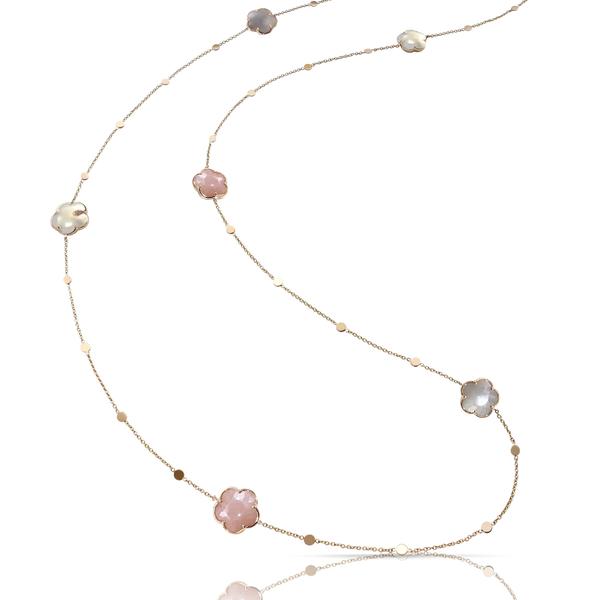 Sautoir in 18k Rose Gold with Moon gems and Diamonds.