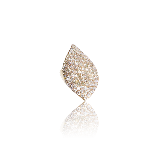 Ear Cuff in 18k Rose Gold with White and Champagne Diamonds.