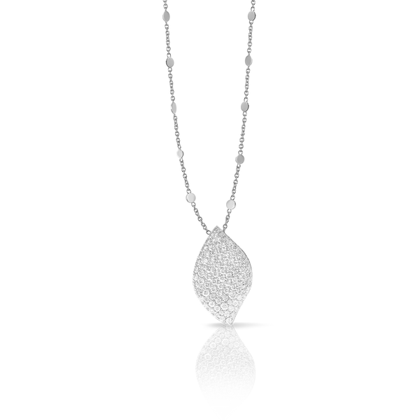 Necklace in 18k White Gold with White Diamonds.